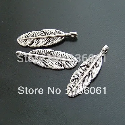 Винтажные серебряные романтические подвески-перья из сплава Подвески для