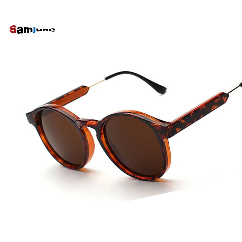 Женские круглые солнцезащитные очки Samjune высококачественные зеркальные с