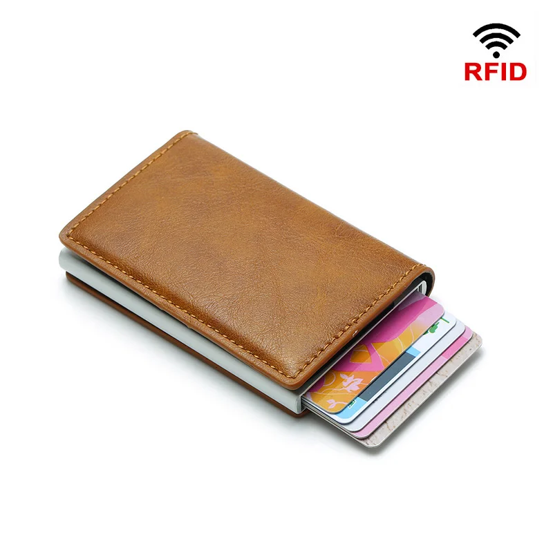 RFID маленький мужской кошелек из искусственной кожи, кошелек для мужчин и женщин, Короткие Кошельки, мужской тонкий кошелек, держатель для карт, мужской черный маленький мини-кошелек