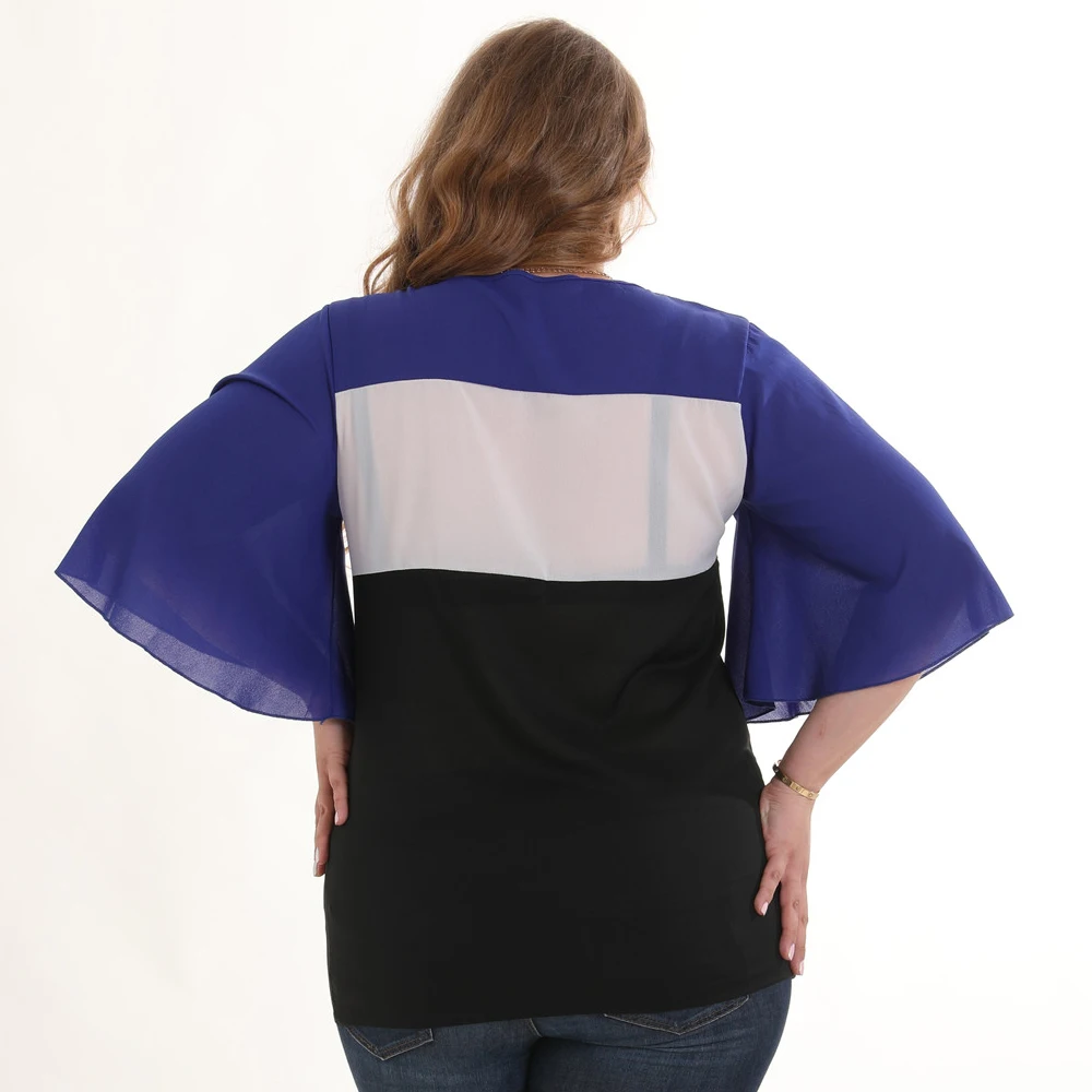 Новая мода лето 2019 г. Женская Повседневная футболка плюс размеры 5XL XXXXL шифон