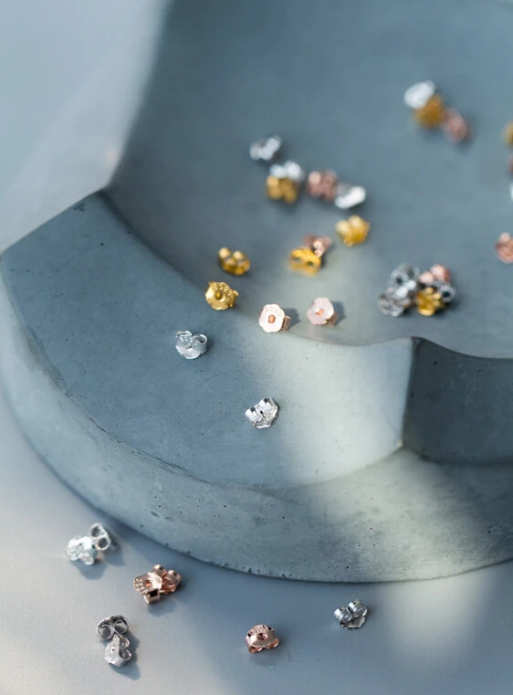 S92 Solid Sterling SIL Butterfly Clutches Post Earring Backs Earnuts Stoppers DIY A2763 | Украшения и аксессуары
