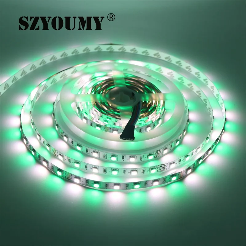 

SZYOUMY SMD 5050 RGBW Led Strip Tape Light RGBWW DC12V Flexible Ribbon 60Led/M 40key Controller+12V 5A Power Adapter