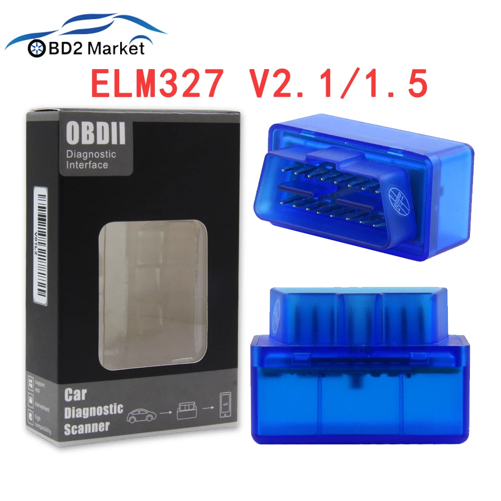 Считыватель кодов ELM327 V1.5 компактный диагностический сканер OBD2 Bluetooth для Android/ПК