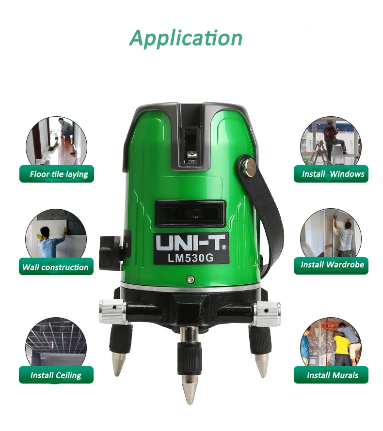 UNI-T LM520G LM530G LM550G лазерный уровень 2 линии 3 линии 5 линий 360 градусов самонивелирующийся перекрестный лазерный уровень зеленые линии лазерный уровень