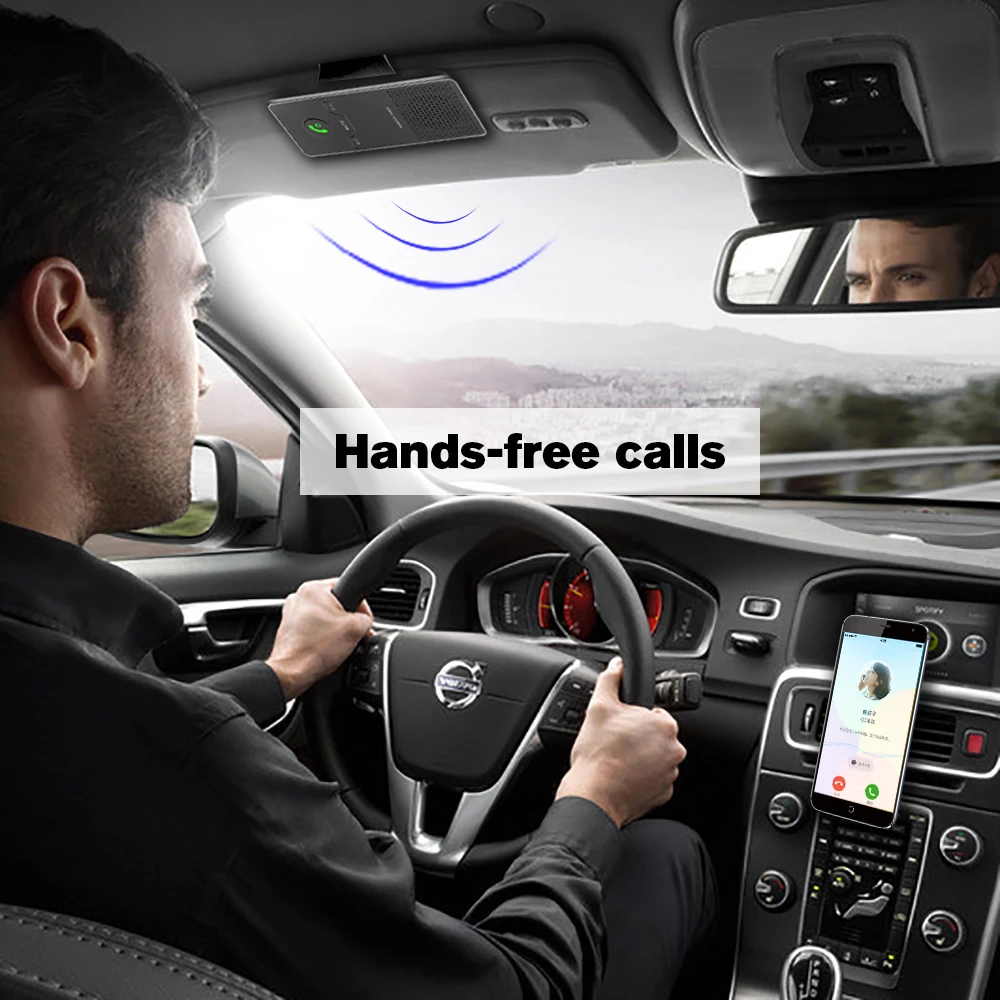 Rylybons Беспроводной громкой связи Bluetooth гарнитура для авто Защита от солнца