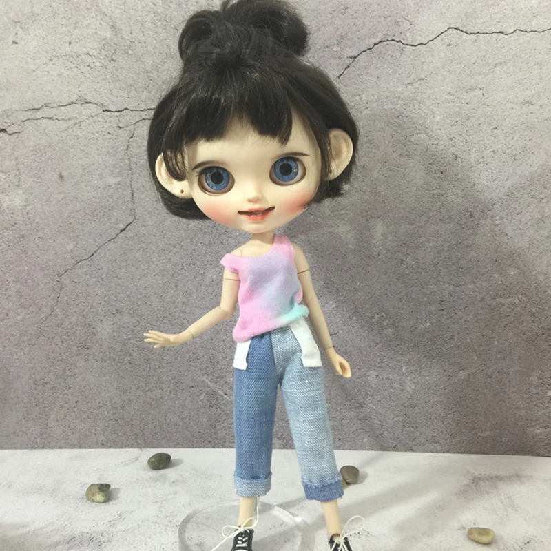 Новая классная Одежда для кукол Blyth, джинсы/джинсовая юбка для azone, OB24, Licca, barbies, Blyth pant 30 см для 1/6, аксессуары для кукол, одежда