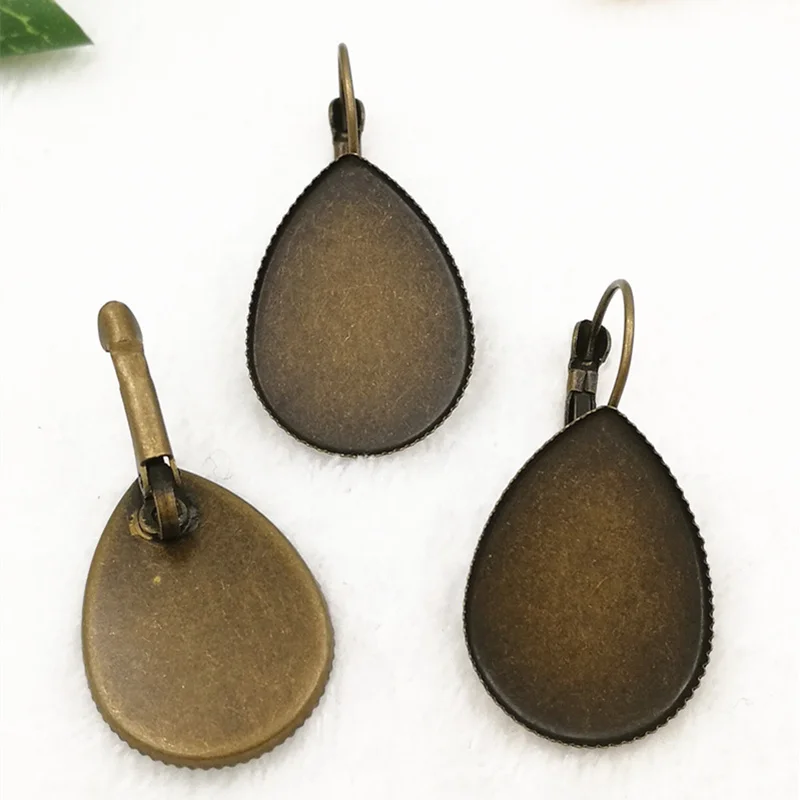 

10*14mm 13x18mm 18x25mm 50pcs/lot 7Colors Copper WaterDrop Earrings Settings Jewelry Earring Accessory Findings