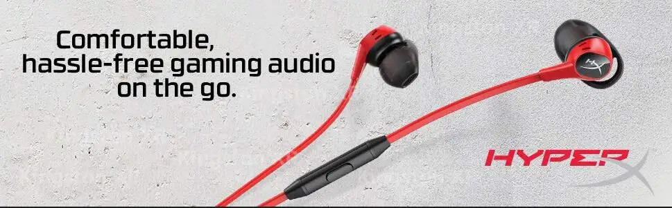 Наушники kingston HyperX Cloud, игровая гарнитура, 3,5 мм, с микрофоном, наушники-вкладыши, погружающие в игры, аудио для мобильного телефона