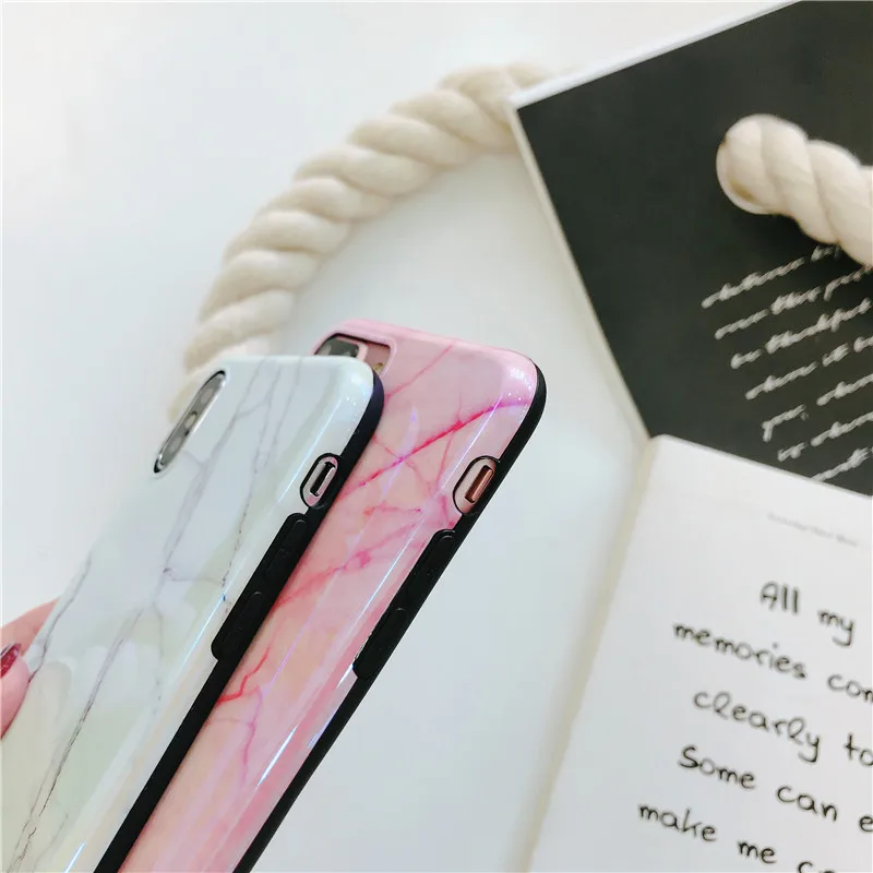 Чехол для iphone X с глянцевым Blu-Ray мраморным покрытием 6 6S 7 8 Plus модный Классический