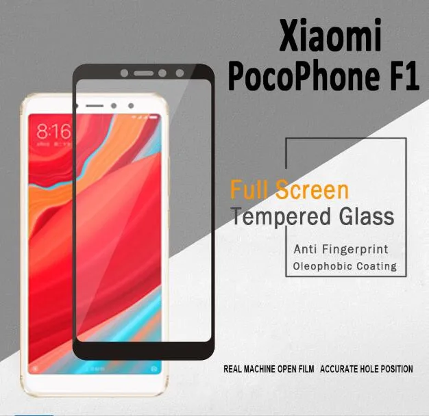 Закаленное стекло для Xiaomi Pocophone F1 с полным покрытием 9H 2.5D Премиум Защита экрана Poco