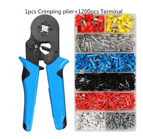 CrimpingTerminal HSC8 6-4A 0,08-10mm2 обжимные инструменты плоскогубцы набор электрических клещей с 1200 шт. трубчатый обжимной разъем изолированный - Цвет: CrimpingTerminal