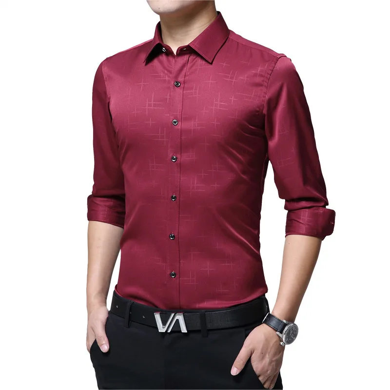Мужская рубашка с длинным рукавом Chemise Homme Manche Longue мужская деловая принтом в