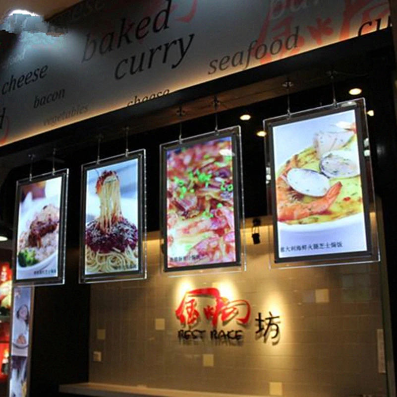 Подвесная акриловая панель для меню A3 односторонний светодиодный Лайтбокс