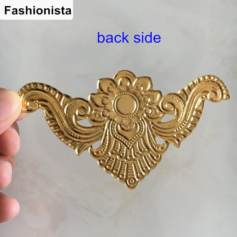 18 pcs - Large Size Metal Stamping Flowers For Decoration 104*56mm Gold-color / Silver-color Steel /Bronze DIY Findings -A | Украшения и