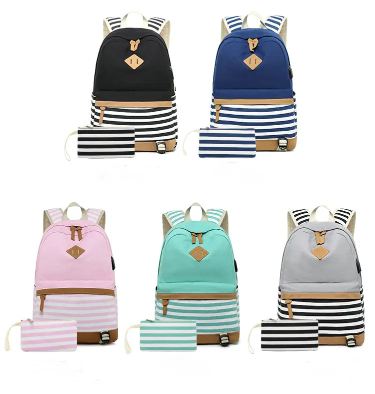 Модный женский мужской рюкзак для ноутбука зарядка через USB Компьютерный