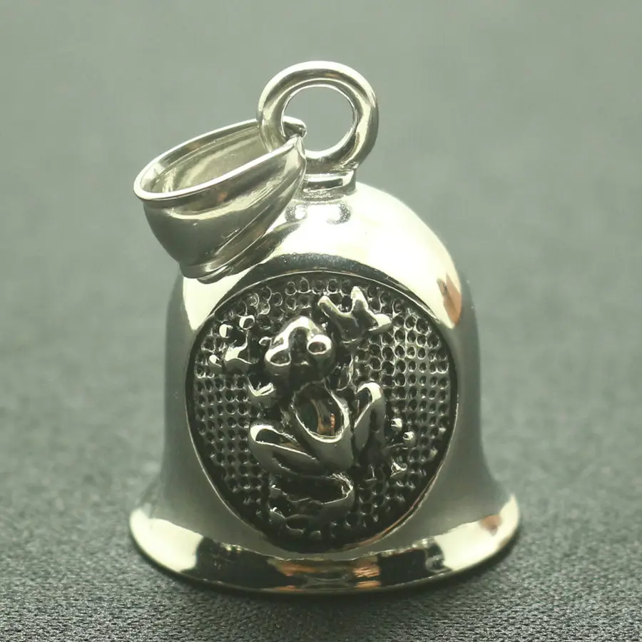 

316L Stainlesss сталь животное лягушка двусторонний узор Прохладный jingle колокольчик кулон