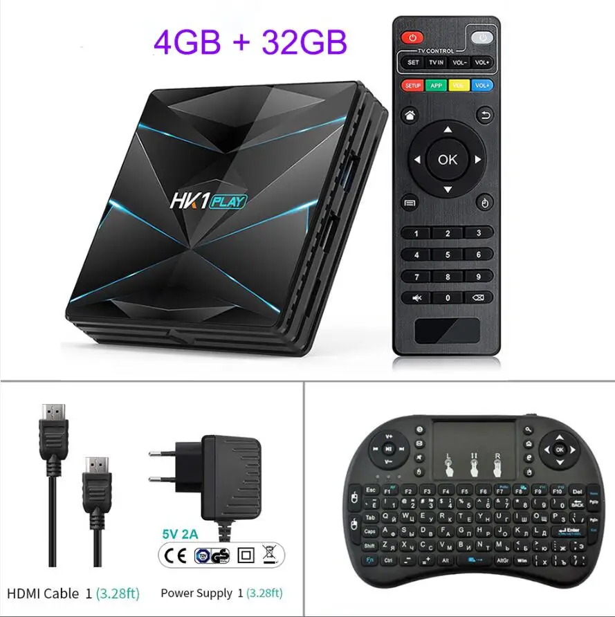 4G 64GB Russian ke HK1 Play Android 9,0 ТВ приставка S905X2 DDR 3 4 ГБ 32 ГБ 64 Гб 2,4 ГГц 5 ГГц Wifi смарт медиаплеер Поддержка Bluetooth 4K 3D телеприставка - Цвет: 4G 64GB Russian ke