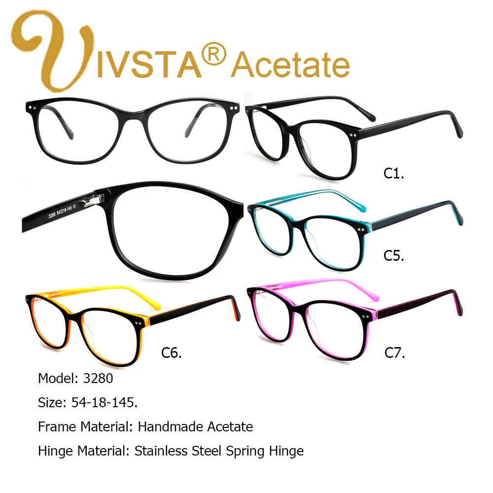 

IVSTA Handmade Acetate Optical Frames Cat Eye Big Eyeglasses Prescription Lenses Spectacle Myopia Customed Oversized Eyeglass