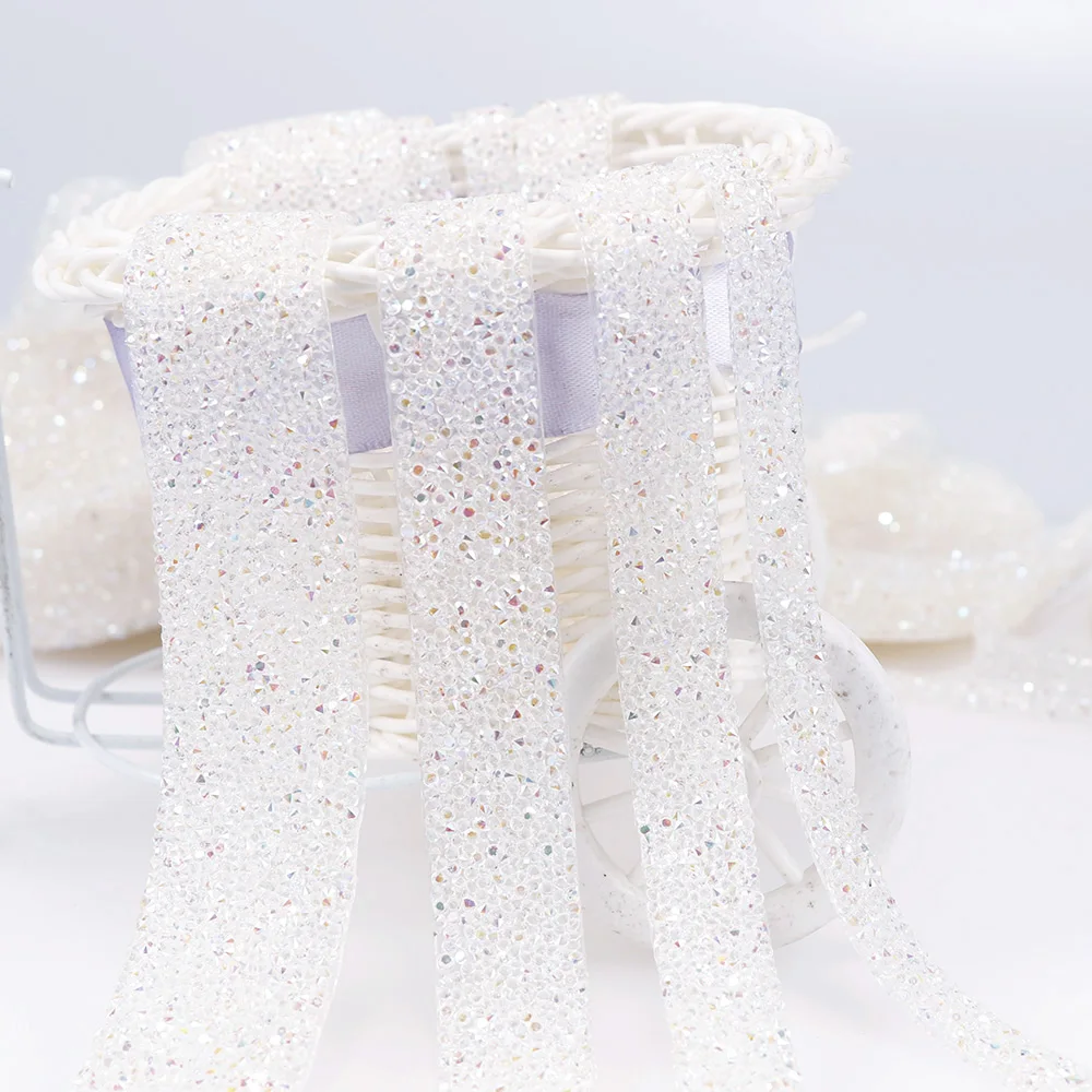 4 размера 1 ярд пришивная отделка блестящая полимерная стразы ленточная