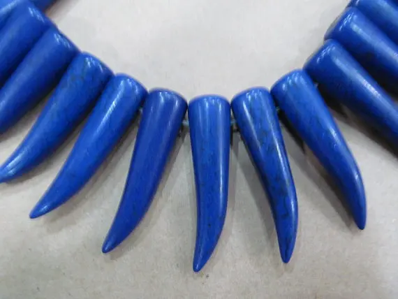 

wholesale turquoise gemstone sharp spikes horn chili multicolor assortment jewelry beads focal 10x30mm--5strands
