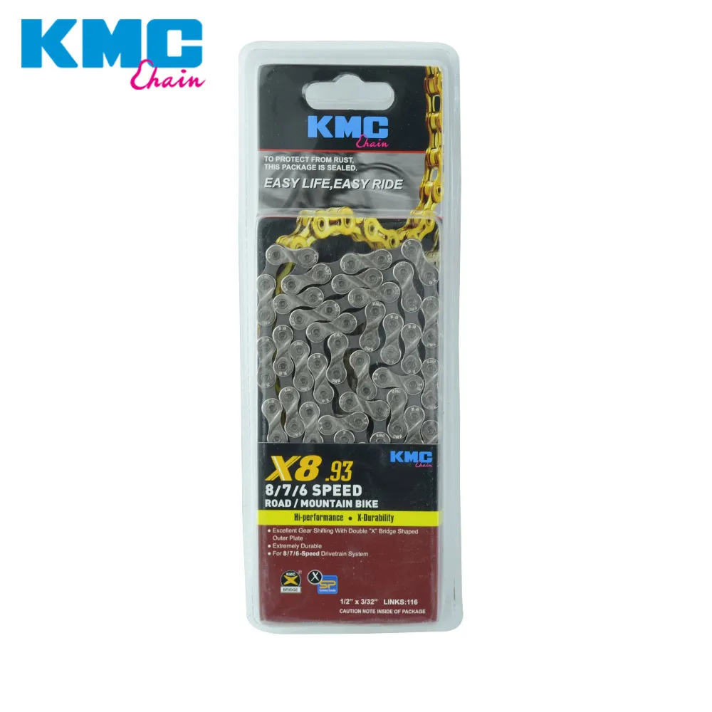 Велосипедная цепь KMC X8 X9 X9sl X10 X10sl X11SL Z99 9S 10S 11 S Gold для MTB/дорожного велосипеда fo