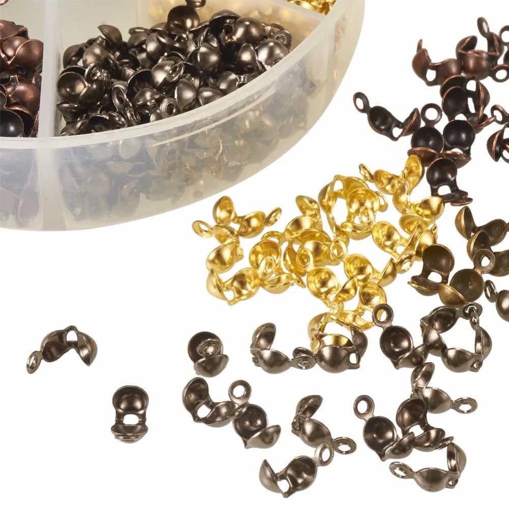 1 Box 6 Colors Iron Spacer Beads Tips Jewelry Findings for Making Fittings DIY Supplies | Украшения и аксессуары