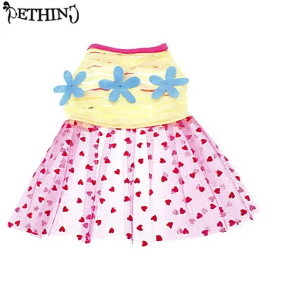 

Lovely design pet skirt pet dog dress summer skirt for dog puppy clothes tulle cute Hawaiian style cool dress pink XS-XL
