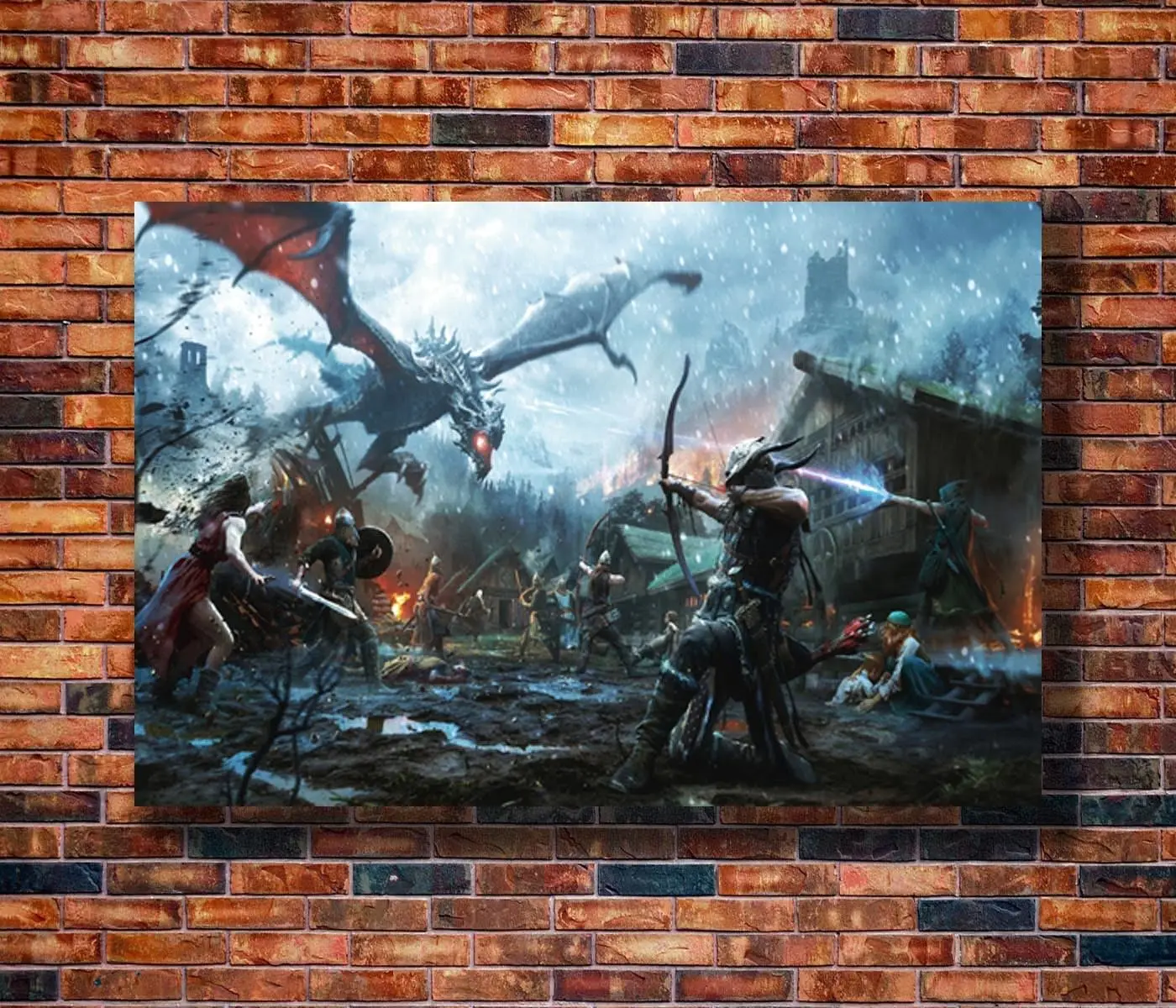 Q0349 плакаты и принты 20x30 24x36 Дракон Skyrim видеоигра на заказ художественный постер
