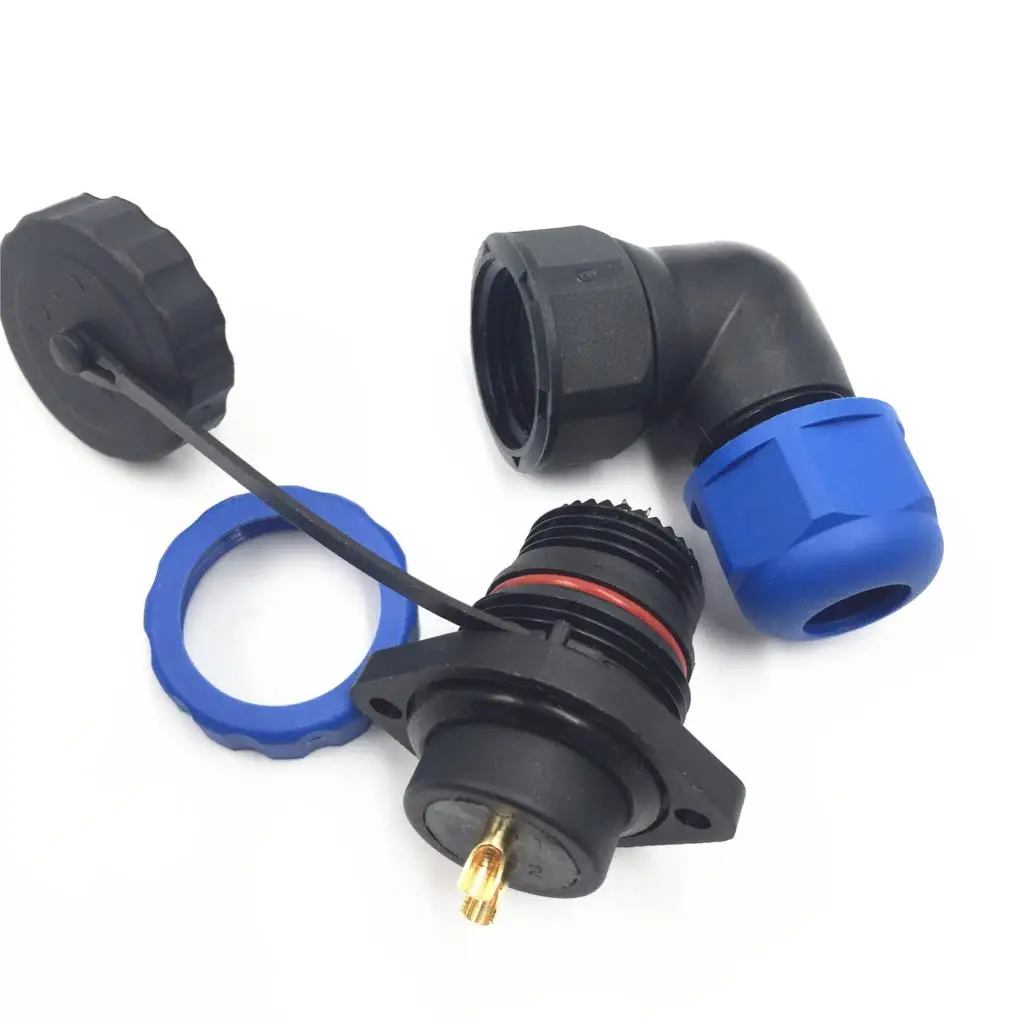 SP20TA-ZS 90 градусов локоть Avitaion Plug Водонепроницаемый разъем 2 отверстия фланец