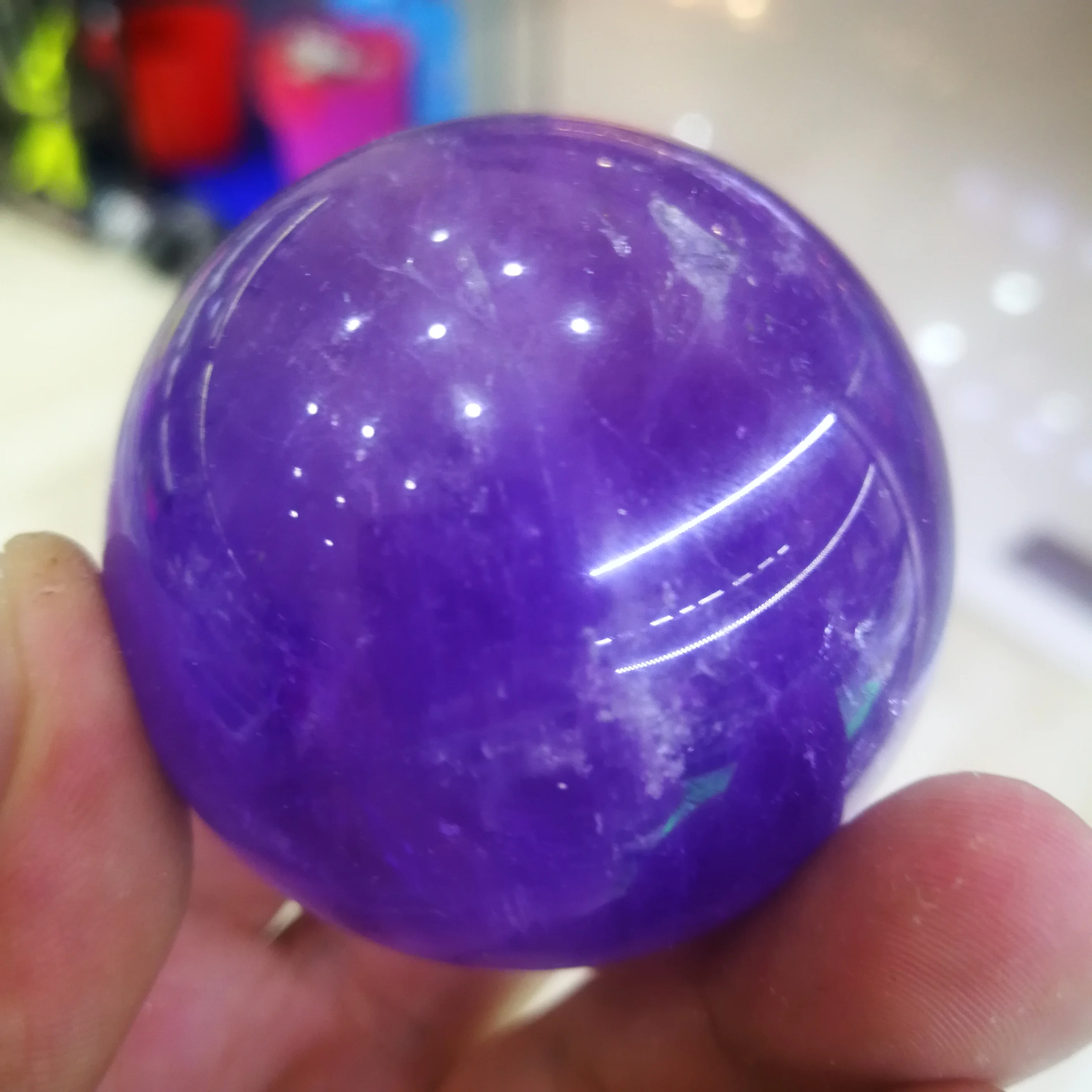 

40mm Natural Amethyst Quartz Crystal Sphere Ball Healing