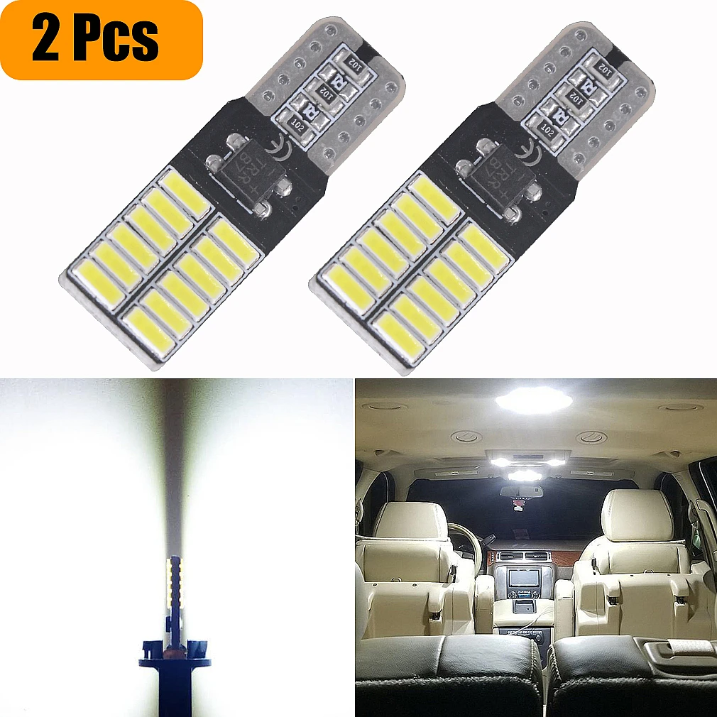 2 шт. супер яркий T10 светодиодный 194 501 W5W 24 SMD 4014 Canbus безотказные автомобильные Внутренние огни авто габаритные лампы DC 12 В