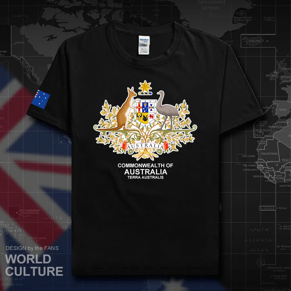 Австралийская футболка Мужская Aussie хлопковая Футболка из джерси уличная одежда