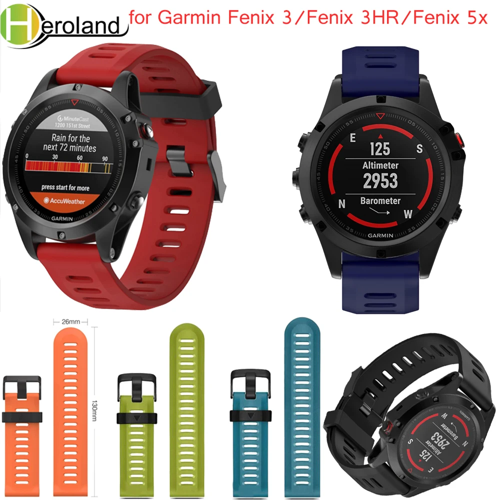 Ремешок для смарт часов Garmin Fenix 5X сменный силиконовый браслет GPS 3 HR|Ремешки часов|