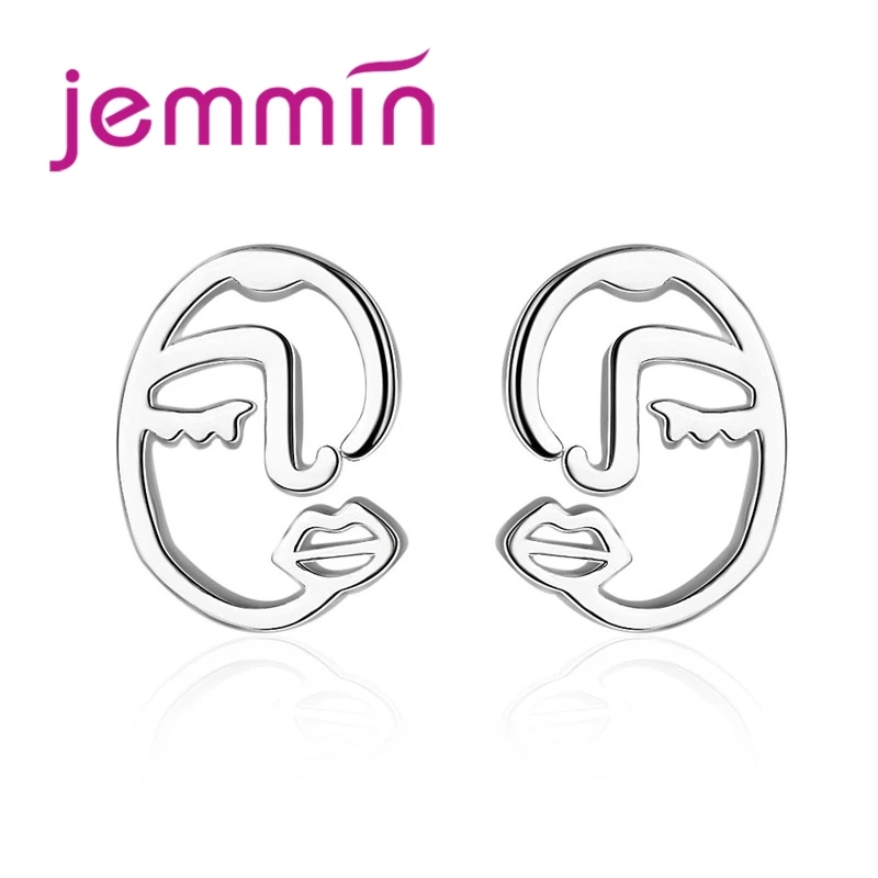 Женские минималистичные серьги с абстрактным узором из серебра 925