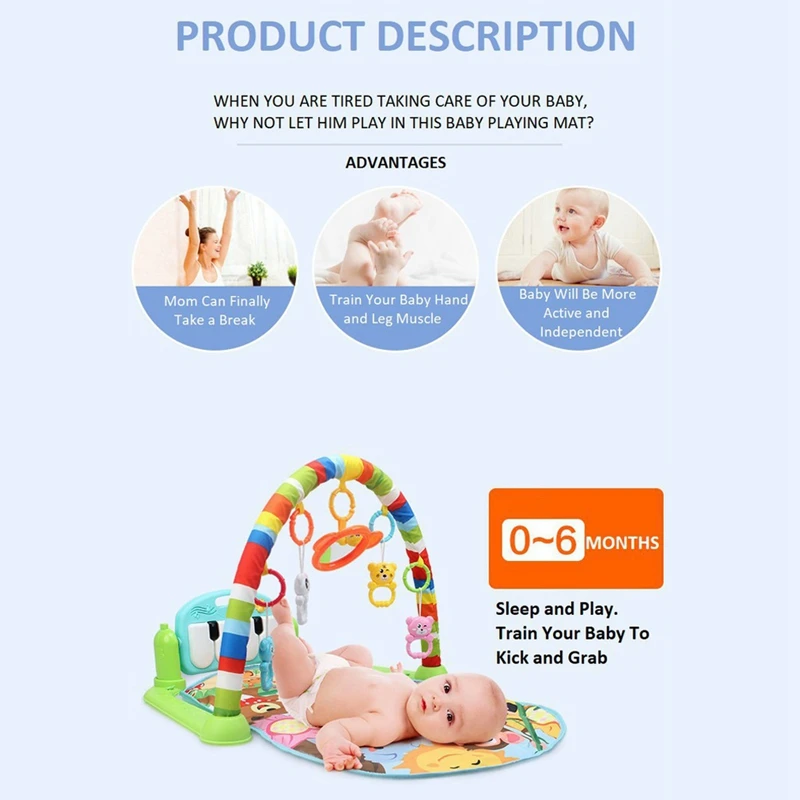 

Baby Toys Colourful Musical Play Gym Play Gym Play Mats Animal