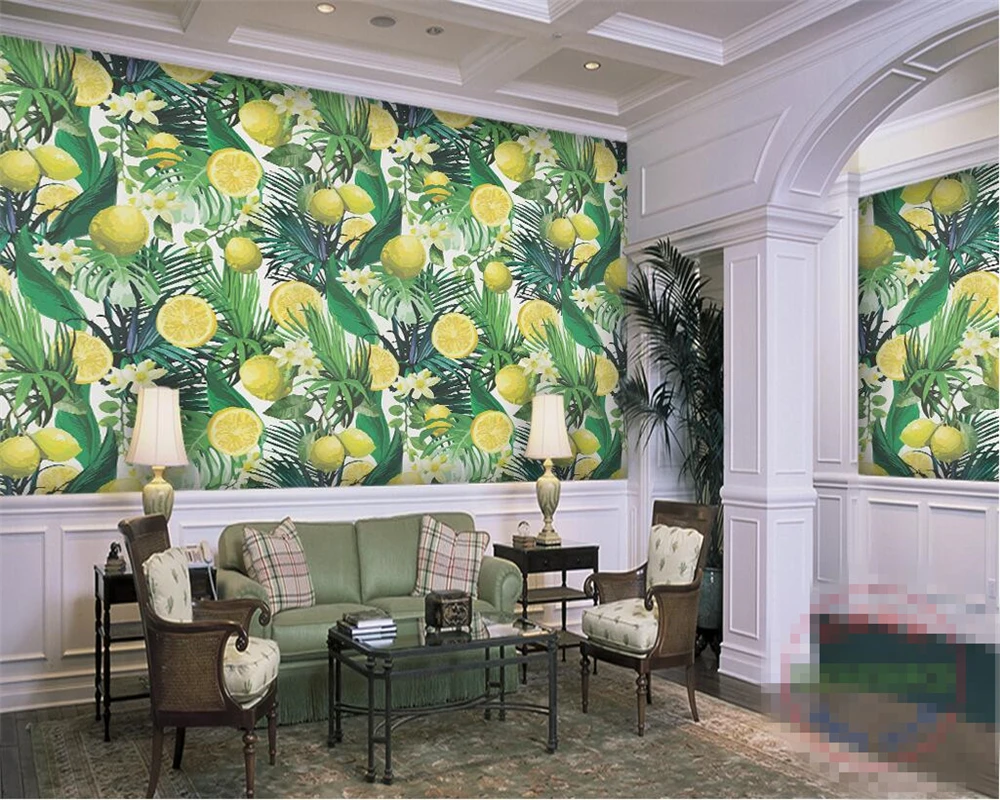 Обои Beibehang на заказ с изображением помело фруктов тропических растений леса