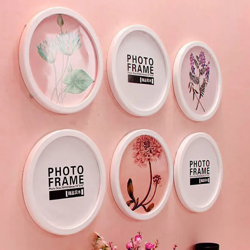 Современная круглая фоторамка деревянный подвесной держатель для картин