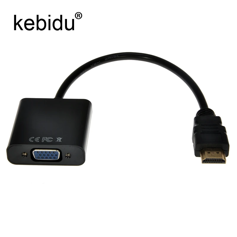 Конвертер Папа мама Kebidu адаптер компьютерный кабель HDMI Совместимость с VGA для ПК
