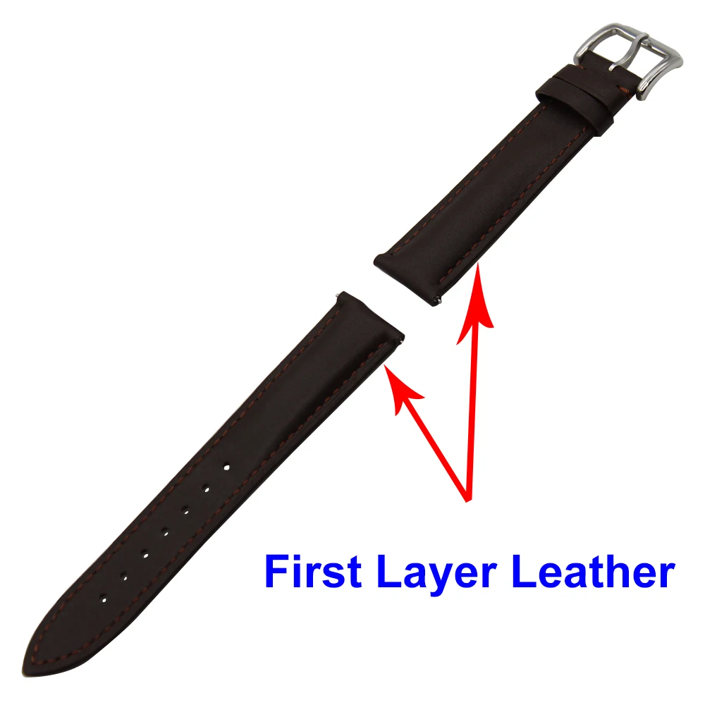 Ремешок из натуральной кожи для наручных часов быстросъемный браслет с первым