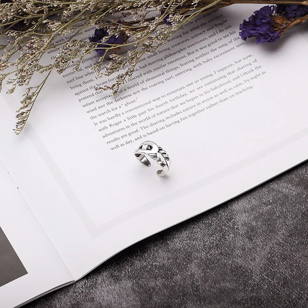 SHANICE 925 пробы, серебряное кольцо, ретро стиль, толстая широкая цепочка, винтажное серебряное ювелирное изделие для женщин