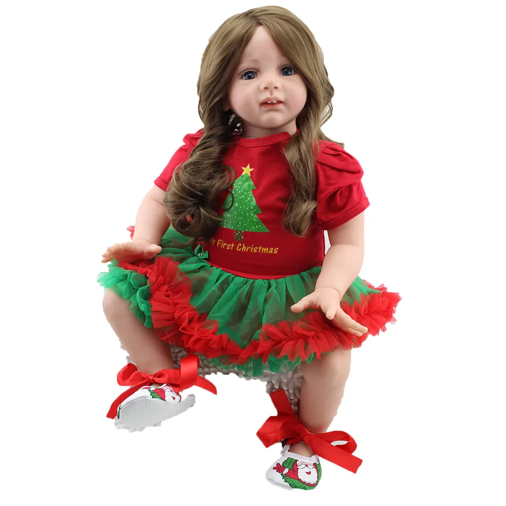 Кукла новорожденная NPKDOLL 24 дюйма Реалистичная девочка малыш сантас маленький