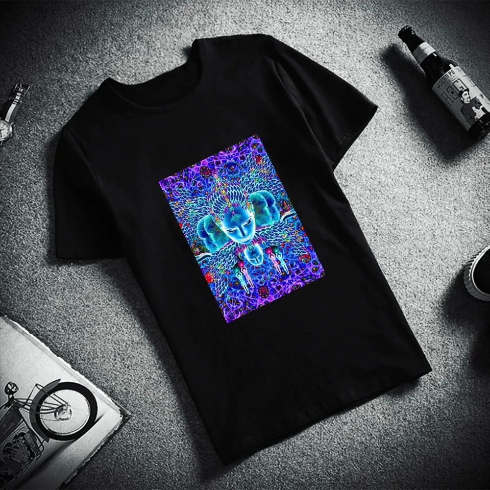 Новый 100% Хлопковая мужская футболка психоделические уход за кожей лица кислота