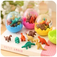 1pcs cartoon dinosaur egg shape colorful novelty eraser rubber primary school student prizes gift stationery e0521