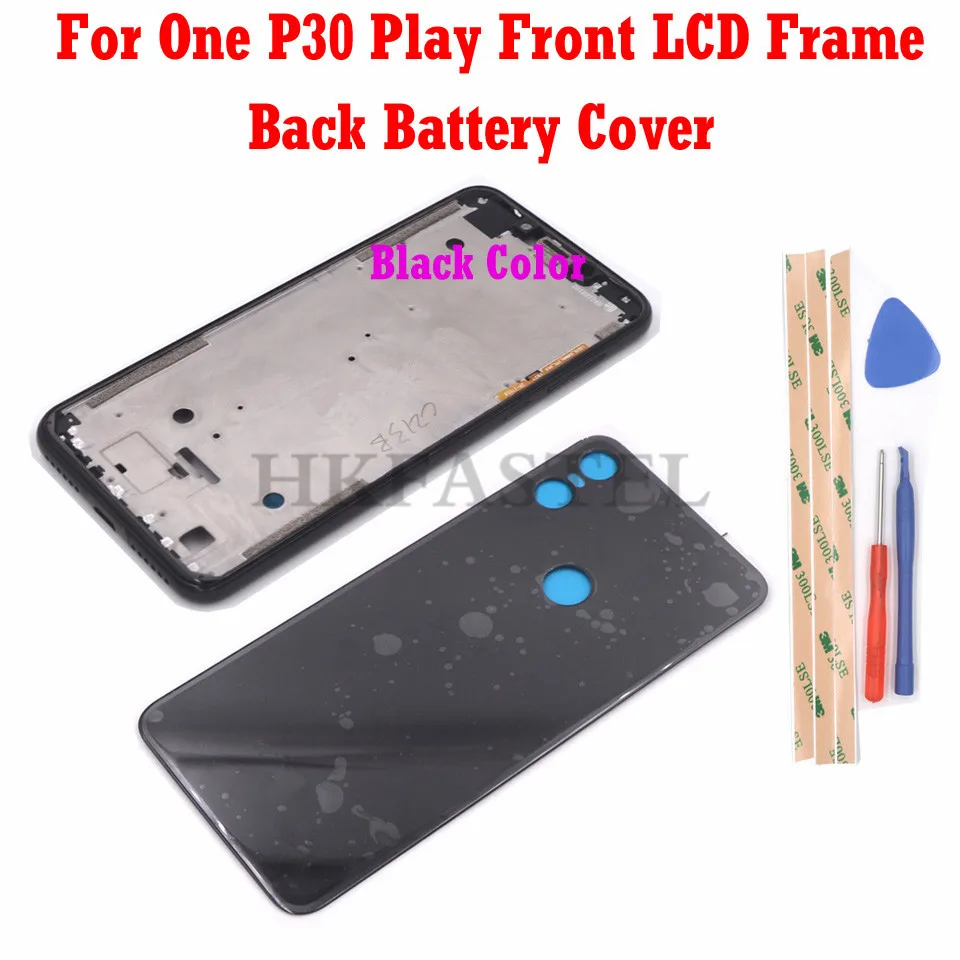 For Motorola One P30 Play Front LCD Frame Housing back battery door cover Touch ID Home Return Button Fingerprint Camera glass | Мобильные