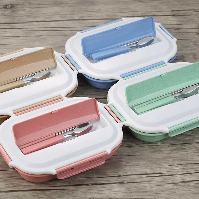 Ланч бокс детский из нержавеющей стали контейнер для еды с 4 ячейками и крышкой