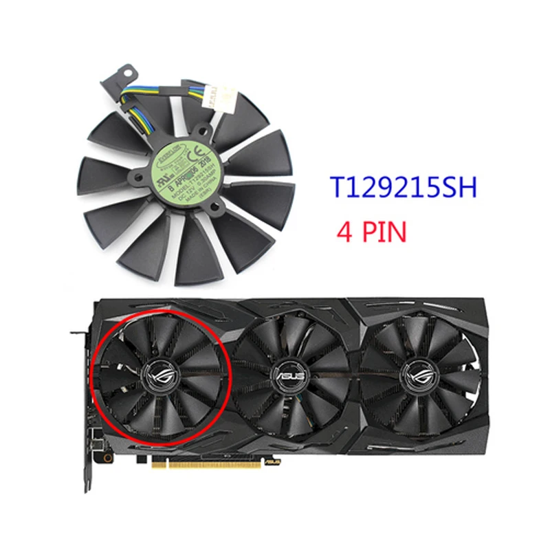 Вентилятор для видеокарты ASUS T129215SH T129215SL 12 В 0 30 А охлаждающий вентилятор