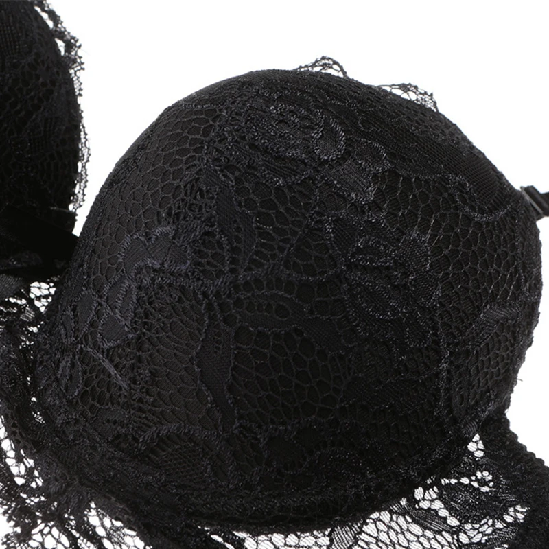 Sexy Lace Bra Briefs Set Push Up Lingerie For Women Thin Cup Brassiere Seamless Panties Bralette Female Underwear#F