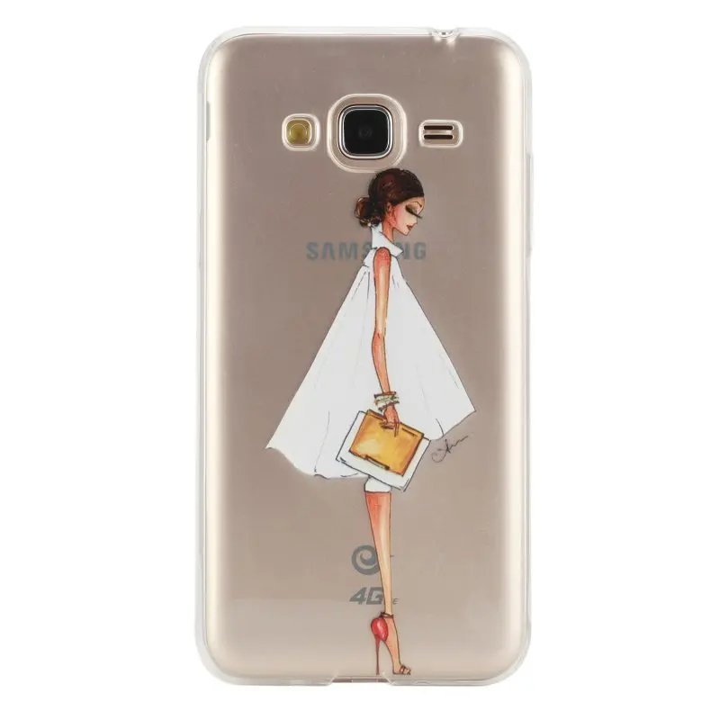 For Samsung GALAXY A3 A5 J3 J5 2016 Case Cover Silicon Fashion Girl Cat Rose Rubber Phone Bag Coque Capinha Cases |
