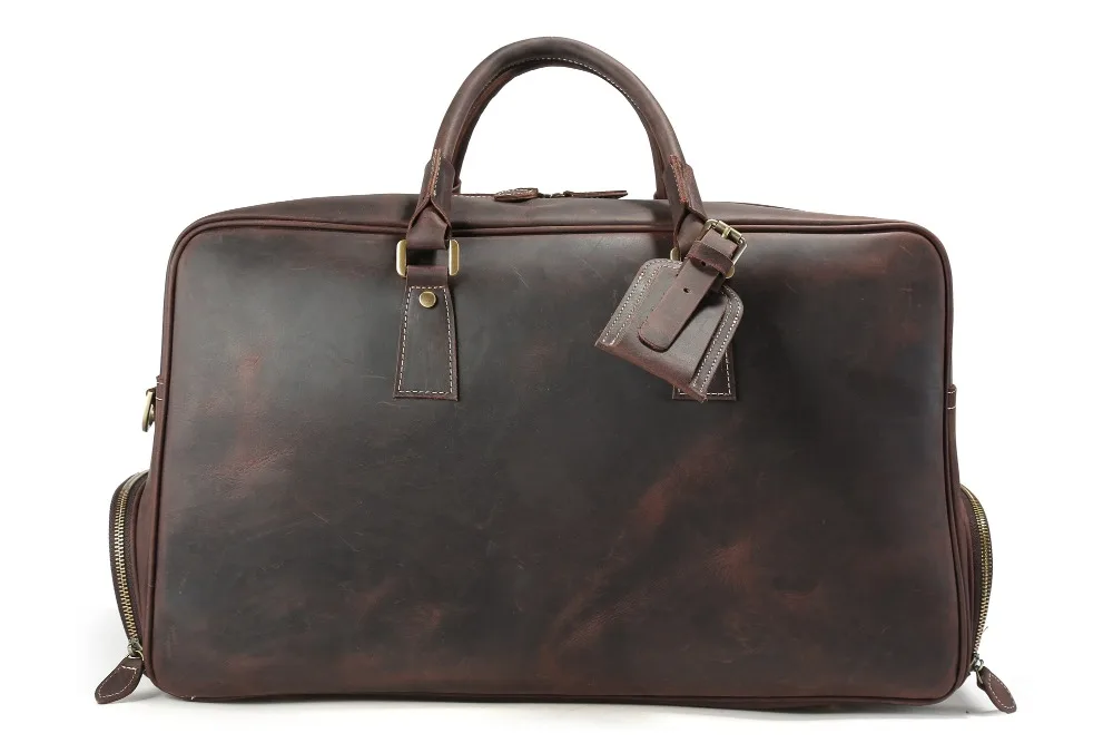 

man travel bags cow leather 2017 new business man brown fashion brand casual big travel handbags genuine leather male bags
