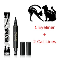1pc quick dry makeup eyeliner waterproof eyeliner pen with stamp2pcs eye cat line eyeliner stencils best selling 2018 products